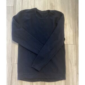 Lululemon Sweater Mens Medium Navy Blue Merino Wool Crew Neck Pullover